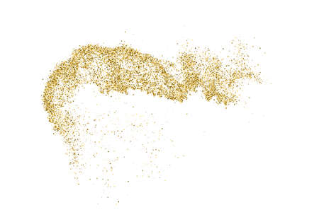 Gold Glitter Texture Isolated On White. Goldish Color Sequins. Celebratory Background. Golden Explosion Of Confetti. Vector illustration, Eps 10.のイラスト素材