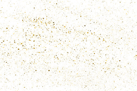 Gold Glitter Texture Isolated on White Background. Golden Splash Silhouette. Amber Particle Color. Sparkles Rain. Vector illustration, Eps 10.のイラスト素材