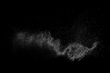 Distressed white grain texture. Dust overlay textured. grain noise particles. Snow effects pack. Rusted black background. Vector illustration, EPS 10.のイラスト素材
