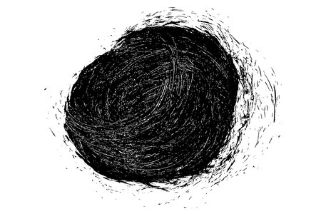 Ink black abstract paint stroke isolated on white background. Round vector design elements, illustration, EPS 10.のイラスト素材