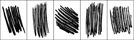 Set of ink black abstract paint stroke isolated on white background. paint drops. digitally generated image. Vector design elements, illustration, EPS 10.のイラスト素材