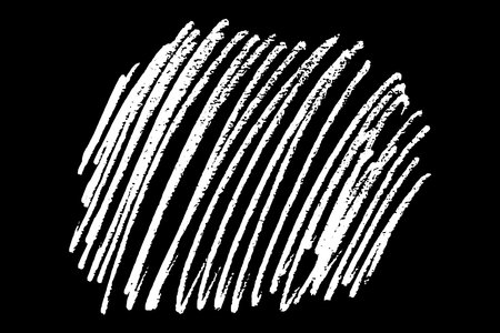 Scribble hand drawn in chalk on black background. Monochrome stain element. digitally generated image. Vector illustration, Eps 10.のイラスト素材