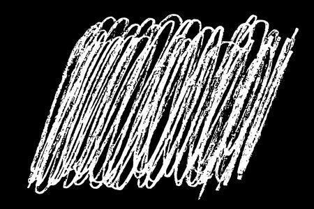 Scribble hand drawn in chalk on black background. Monochrome stain element. digitally generated image. Vector illustration, Eps 10.のイラスト素材
