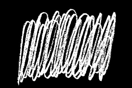 Scribble hand drawn in chalk on black background. Monochrome stain element. digitally generated image. Vector illustration, Eps 10.のイラスト素材