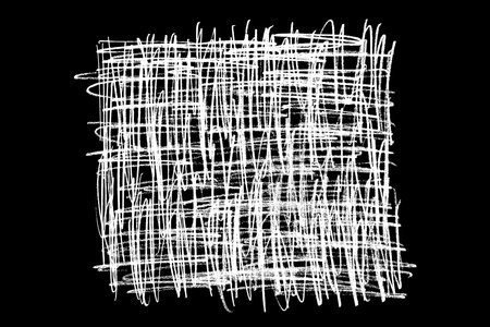 Scribble hand drawn in chalk on black background. Monochrome stain element. digitally generated image. Vector illustration, Eps 10.のイラスト素材