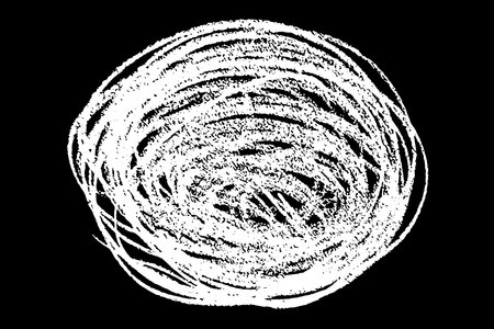 Scribble hand drawn in chalk on black background. Monochrome stain element. digitally generated image. Vector illustration, Eps 10.のイラスト素材