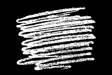Scribble hand drawn in chalk on black background. Monochrome stain element. digitally generated image. Vector illustration, Eps 10.のイラスト素材