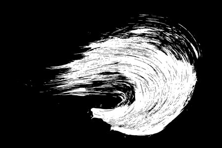 Scribble hand drawn in chalk on black background. Monochrome stain element. digitally generated image. Vector illustration, Eps 10.のイラスト素材