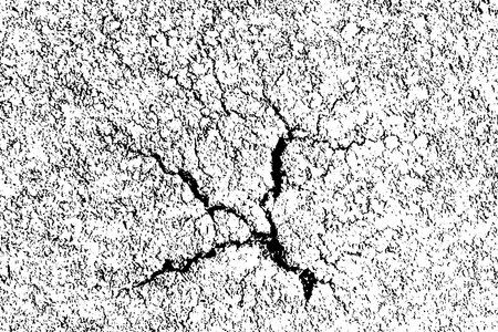 Cracks overlay textured. Distressed black texture. Dark grainy texture on white background. grain noise particles. Rusted white effect. Grunge design elements. Vector illustration, EPS 10.のイラスト素材