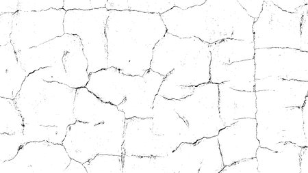 Cracks overlay textured. Distressed black texture. Dark grainy texture on white background. grain noise particles. Rusted white effect. Grunge design elements. Vector illustration, EPS 10.のイラスト素材