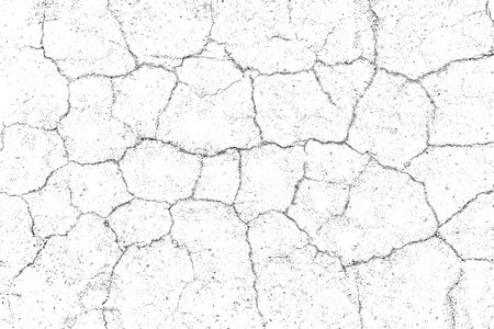 Cracks overlay textured. Distressed black texture. Dark grainy texture on white background. grain noise particles. Rusted white effect. Grunge design elements. Vector illustration, EPS 10.のイラスト素材
