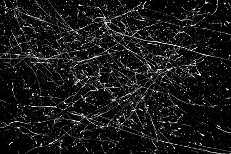 White Paint Splatter Isolated On Black Background. Distressed Overlay Texture. Water Splash Silhouette. Grunge Design Elements. Vector illustration, EPS 10.のイラスト素材