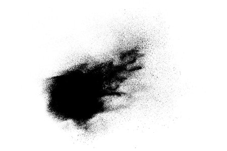 Black grain texture isolated on white background. Dust overlay. Dark noise granules. digitally generated image. vector design elements. Illustration, Eps 10.のイラスト素材