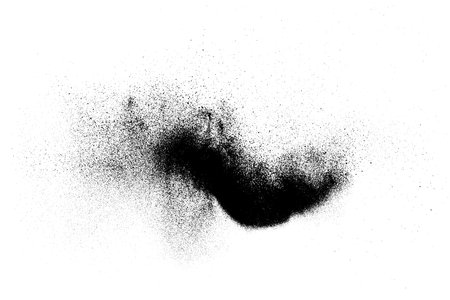 Black grain texture isolated on white background. Dust overlay. Dark noise granules. digitally generated image. vector design elements. Illustration, Eps 10.のイラスト素材