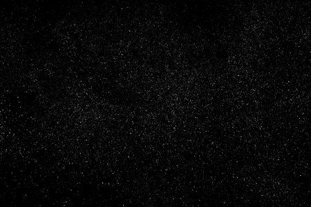 Distressed white grain texture. Dust overlay textured. grain noise particles. Snow effects pack. Rusted black background. Vector illustration, EPS 10.のイラスト素材
