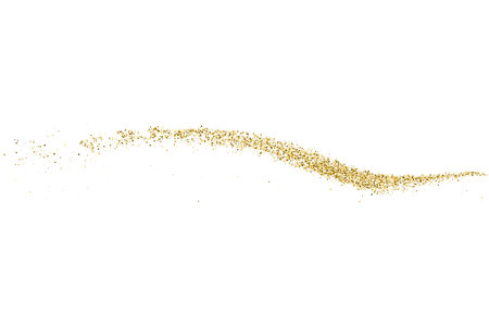 Gold Glitter Texture Isolated On White. Goldish Color Sequins. Golden Explosion Of Confetti. design element. Celebratory Background. Vector illustration, Eps 10.のイラスト素材