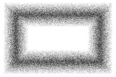 Black abstract frame isolated on white background. Design element with place for text. Texture in grunge style. digitally generated image. Vector illustration, EPS 10.のイラスト素材