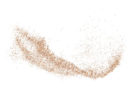 Coffee Color Grain Texture Isolated on White Background. Chocolate Shades Confetti. Brown Particles. Digitally Generated Image. Vector illustration, EPS 10.のイラスト素材