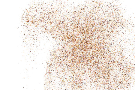 Coffee Color Grain Texture Isolated on White Background. Chocolate Shades Confetti. Brown Particles. Digitally Generated Image. Vector illustration, EPS 10.のイラスト素材