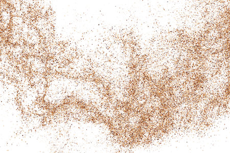 Coffee Color Grain Texture Isolated on White Background. Chocolate Shades Confetti. Brown Particles. Digitally Generated Image. Vector illustration, EPS 10.のイラスト素材