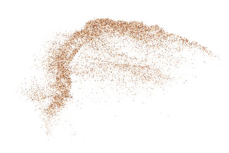 Coffee Color Grain Texture Isolated on White Background. Chocolate Shades Confetti. Brown Particles. Digitally Generated Image. Vector illustration, EPS 10.のイラスト素材