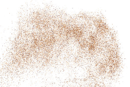 Coffee Color Grain Texture Isolated on White Background. Chocolate Shades Confetti. Brown Particles. Digitally Generated Image. Vector illustration, EPS 10.のイラスト素材