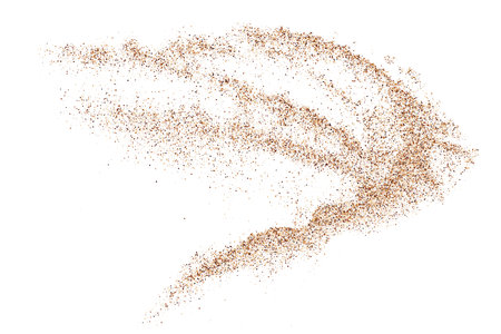 Coffee Color Grain Texture Isolated on White Background. Chocolate Shades Confetti. Brown Particles. Digitally Generated Image. Vector illustration, EPS 10.のイラスト素材
