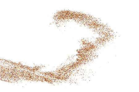 Coffee Color Grain Texture Isolated on White Background. Chocolate Shades Confetti. Brown Particles. Digitally Generated Image. Vector illustration, EPS 10.のイラスト素材