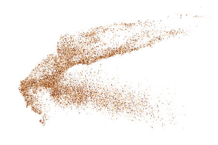 Coffee Color Grain Texture Isolated on White Background. Chocolate Shades Confetti. Brown Particles. Digitally Generated Image. Vector illustration, EPS 10.のイラスト素材