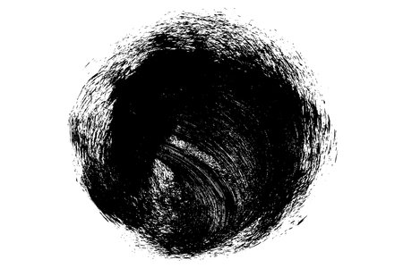 Ink black abstract paint stroke isolated on white background. Round vector design elements, illustration, EPS 10.のイラスト素材