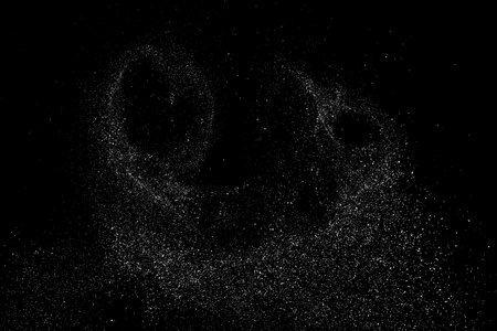 Distressed white grain texture. Dust overlay textured. grain noise particles. Snow effects pack. Rusted black background. Vector illustration, EPS 10.のイラスト素材