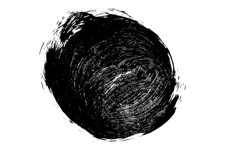 Ink black abstract paint stroke isolated on white background. Round vector design elements, illustration, EPS 10.のイラスト素材