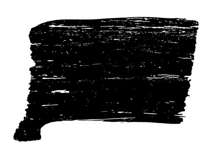 Ink black abstract paint stroke isolated on white background. Vector design elements, illustration, EPS 10.のイラスト素材