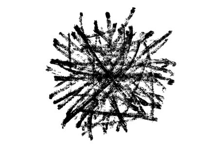 Ink black abstract paint stroke isolated on white background. Vector design elements, illustration, EPS 10.のイラスト素材