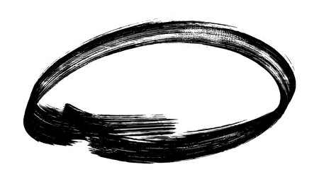 Ink black abstract paint stroke isolated on white background. Vector design elements, illustration, EPS 10.のイラスト素材