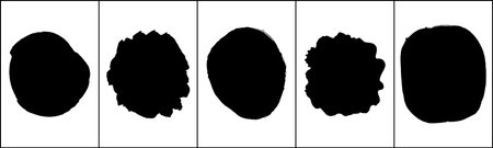 Set of black brush strokes isolated on white. Ink splatter. paint drops. digitally generated image. Vector design elements, illustration, EPS 10.のイラスト素材