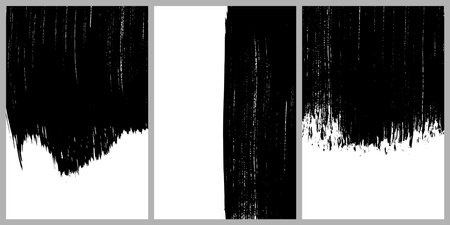 Set of banners with space for text. Black brush strokes isolated on white. Ink splatter. paint drops. Vector watercolor cover. poster design elements. abstract background. Illustration, EPS 10.のイラスト素材