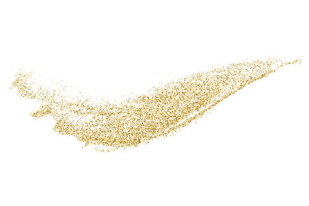 Gold Glitter Texture Isolated On White. Goldish Color Sequins. Golden Explosion Of Confetti. design element. Celebratory Background. Vector illustration, Eps 10.のイラスト素材