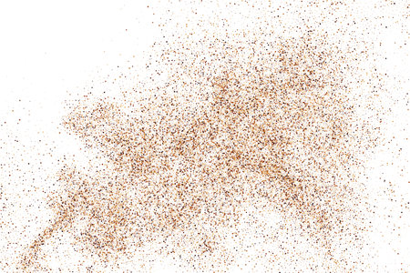 Coffee Color Grain Texture Isolated on White Background. Chocolate Shades Confetti. Brown Particles. Digitally Generated Image. Vector illustration, EPS 10.のイラスト素材