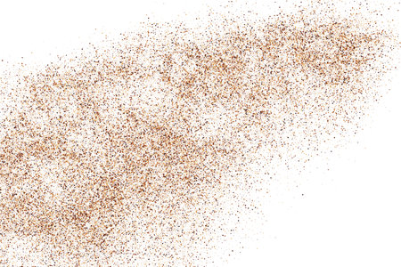 Coffee Color Grain Texture Isolated on White Background. Chocolate Shades Confetti. Brown Particles. Digitally Generated Image. Vector illustration, EPS 10.のイラスト素材