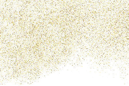 Gold Glitter Texture Isolated On White. Goldish Color Sequins. Celebratory Background. Golden Explosion Of Confetti. Vector illustration, Eps 10.のイラスト素材