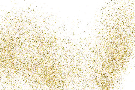 Gold Glitter Texture Isolated On White. Goldish Color Sequins. Celebratory Background. Golden Explosion Of Confetti. Vector illustration, Eps 10.のイラスト素材