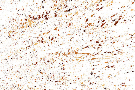 Coffee Color Paint Splatter. Texture Isolated on White Background. Chocolate Shades Confetti. Splash Silhouette. Colorful Design Elements. Vector illustration, EPS 10.のイラスト素材