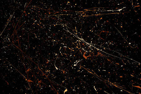 Coffee Color Paint Splatter. Texture Isolated on Black Background. Chocolate Shades Confetti. Splash silhouette. Colorful Design Elements. Vector illustration, EPS 10.のイラスト素材