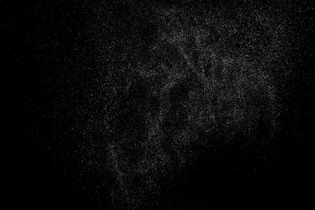 Distressed white grain texture. Dust overlay textured. grain noise particles. Snow effects pack. Rusted black background. Vector illustration, EPS 10.のイラスト素材