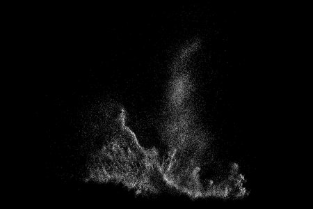 Distressed white grain texture. Dust overlay textured. grain noise particles. Snow effects pack. Rusted black background. Vector illustration, EPS 10.のイラスト素材