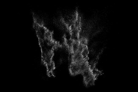 Distressed white grain texture. Dust overlay textured. grain noise particles. Snow effects pack. Rusted black background. Vector illustration, EPS 10.のイラスト素材