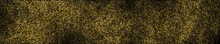 Gold Glitter Halftone Dotted Backdrop. Abstract Circular Retro Pattern. Pop Art Style Background. Golden Explosion Of Confetti. Wide Horizontal Long Banner For Site. Vector illustration, Eps 10.のイラスト素材