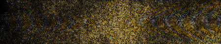 Gold Glitter Halftone Dotted Backdrop. Abstract Circular Retro Pattern. Pop Art Style Background. Golden Explosion Of Confetti. Wide Horizontal Long Banner For Site. Vector illustration, Eps 10.のイラスト素材