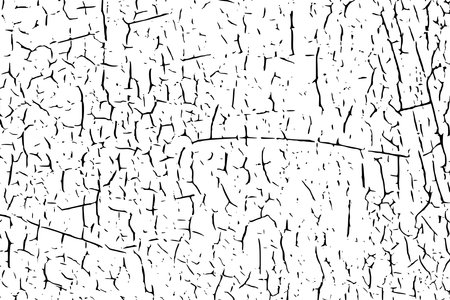 Cracks overlay textured. Distressed black texture. Dark grainy texture on white background. grain noise particles. Rusted white effect. Grunge design elements. Vector illustration, EPS 10.のイラスト素材